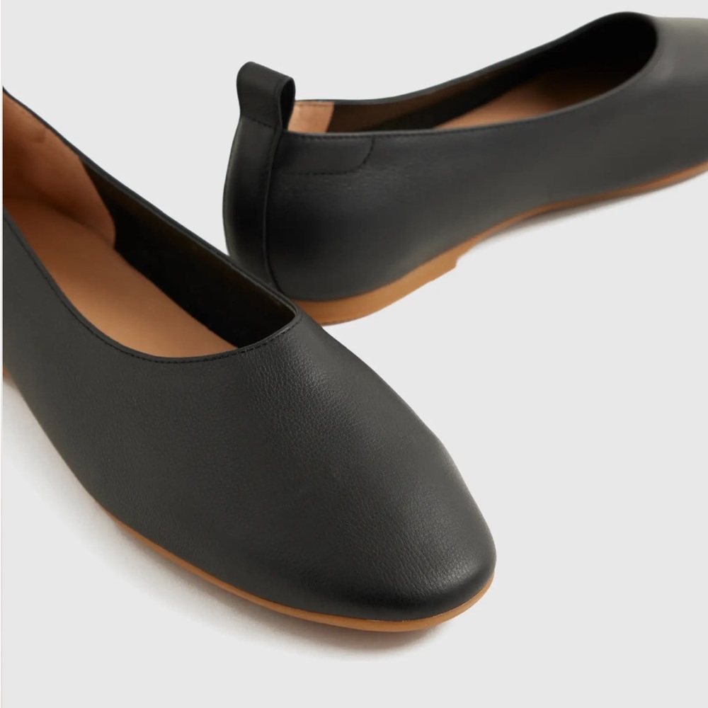 Italian Leather Black Ballet Flats